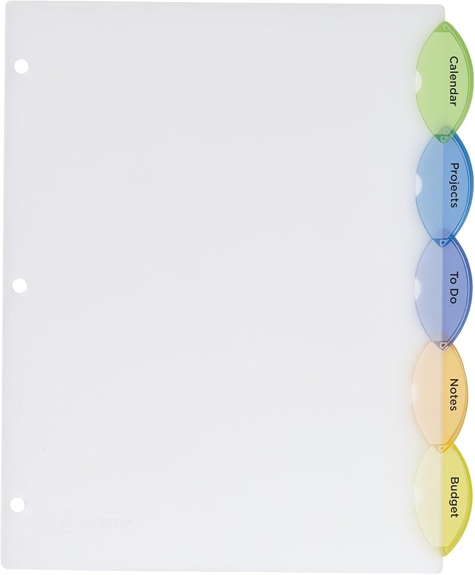 Avery Insertable Style Edge Plastic Dividers - Image 8