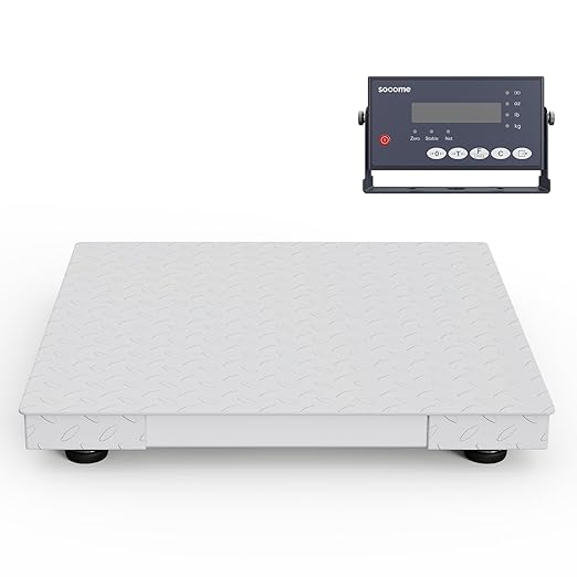 24"x24" Industrial Floor Scale, Precision Pallet Scale with Digital Indicator, Heavy Duty Weighing Scale for Floor Bench Office Weight Weighing, 2500 lb x 1 lb, Grey-DeskLoop Office