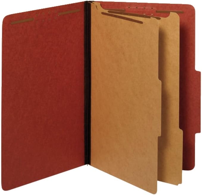 Pendaflex Recycled Classification File Folders, 2 Dividers, 2/5 Tab Cut by TOPSProducts