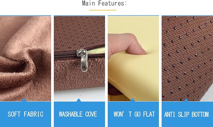 Augld Square Chair Seat Cushion Memory Foam Chair Cushion - Image 4
