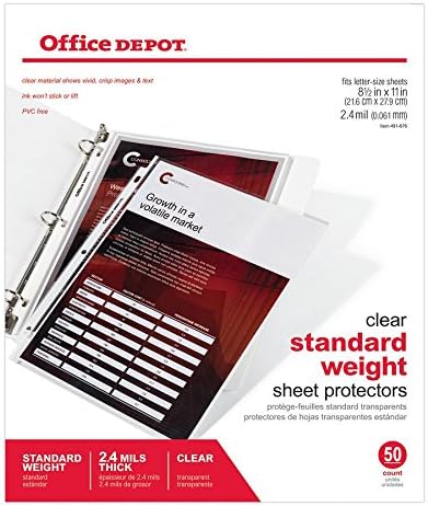 Office Depot Standard Weight Sheet Protectors, 8 1/2in. x 11in. - Image 4