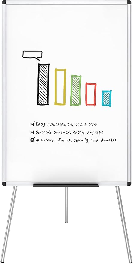 VIZ-PRO Whiteboard Easel, 36 x 24 Inches, Portable Dry Erase Board Height by VIZ-PRO