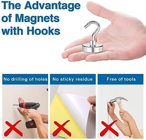 LOVIMAG Magnetic Hooks 25 Pcs, 85lbs Magnet Hooks - Image 7