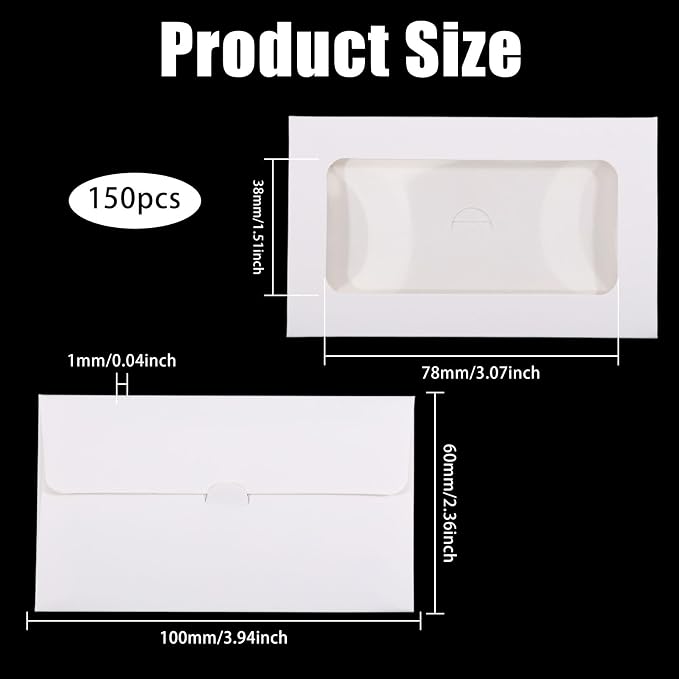 GLOBLELAND 150Pcs White Gift Card Sleeves - Image 2