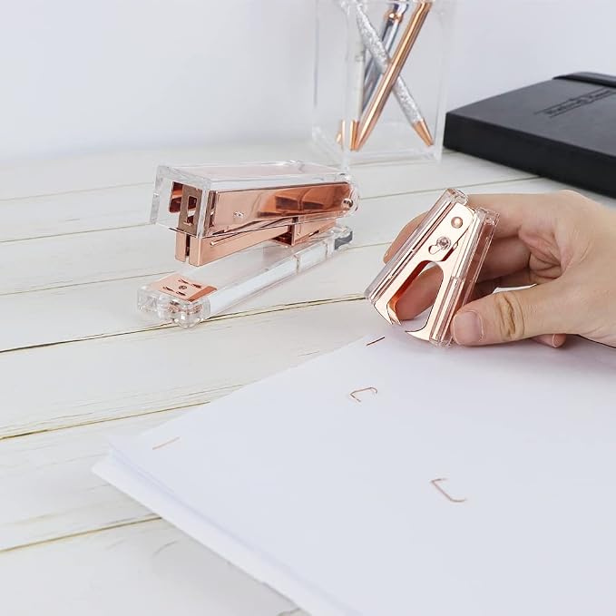 NatSumeBasics Staples Remover Rose Gold Clear Acrylic Staple Puller Removal Tool - Image 3