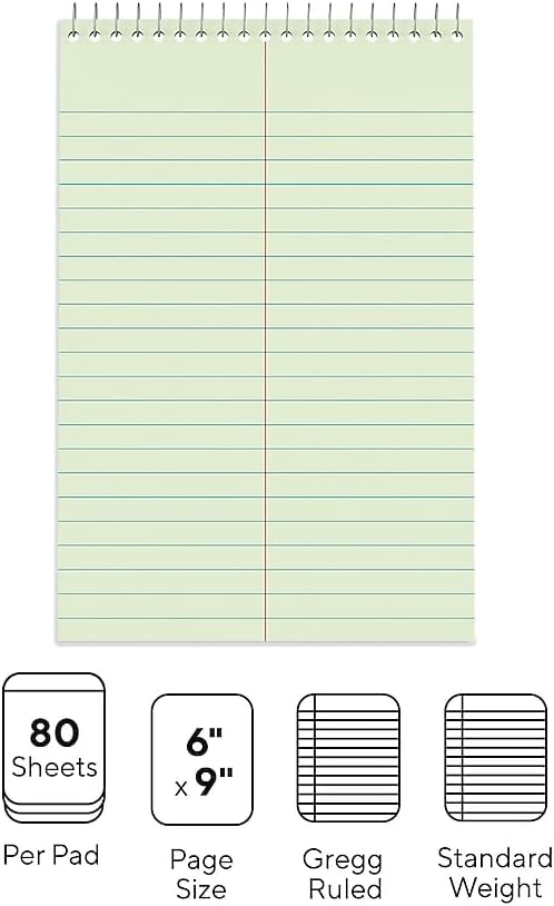 STAPLES Steno Pads, 6” x 9”, Gregg Ruled - Image 2