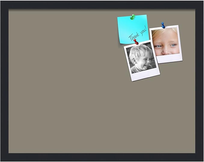 PinPix 22x17 Inch Cork Bulletin Board. This Decorative Framed Pin Board Comes with Pewter Design and a Satin Black Frame. Ideal for Home Office Decor or Message Board (PinPix-1812)-DeskLoop Office