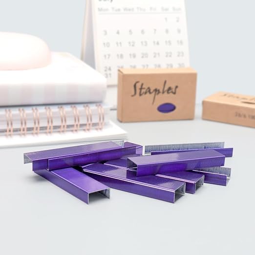 NatSumeBasics 3000 Purple Staples 26/6 Standard Colored Staple Refill - Image 2