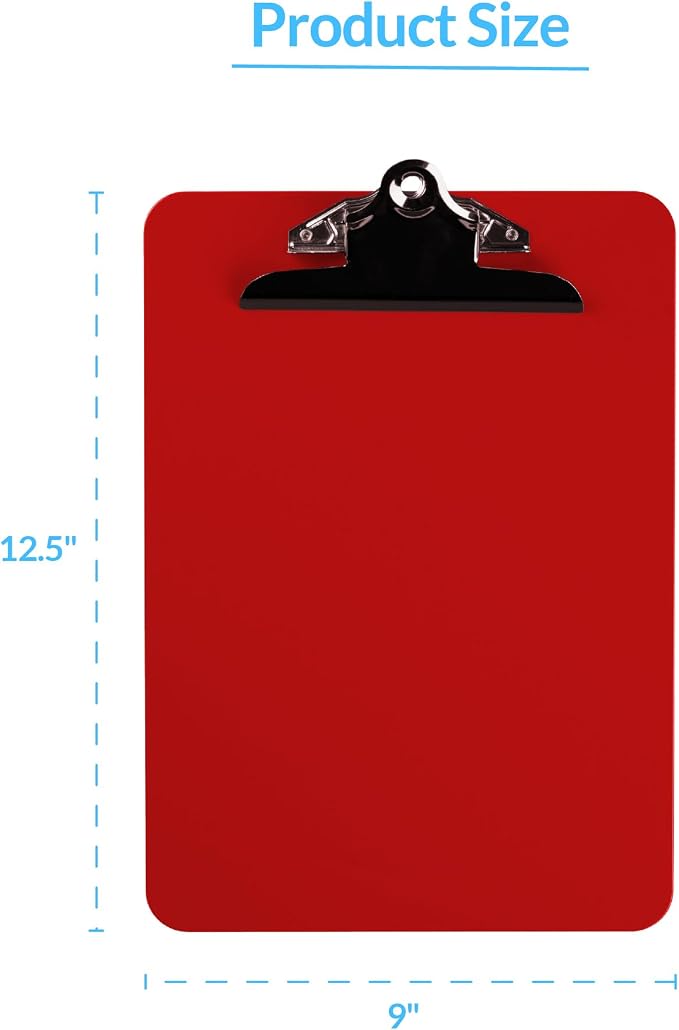 Pack of 6 Plastic Clipboards - Image 4