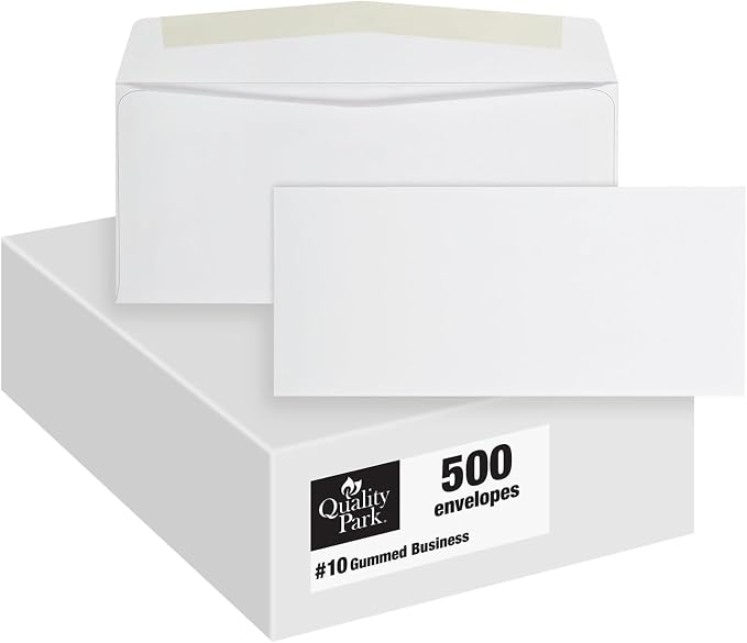 Quality Park #10 Envelopes, Letter Size White Mailing Envelopes, 4-1/8x9-1/2 by Quality+Park