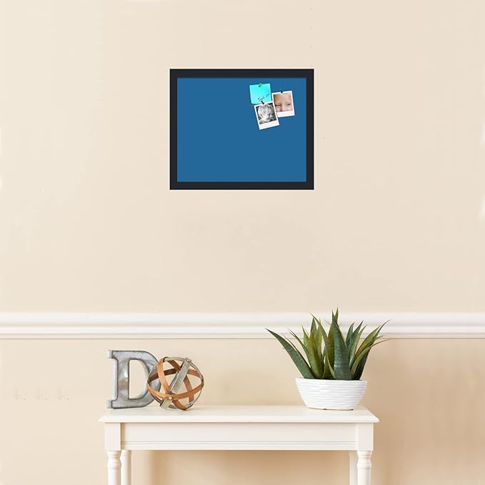 PinPix 16x13 Inch Cork Bulletin Board. This Decorative Framed Pin Board Comes with Navy Pastel Design and a Satin Black Frame. Ideal for Home Office Decor or Message Board (PinPix-1811)-DeskLoop Office