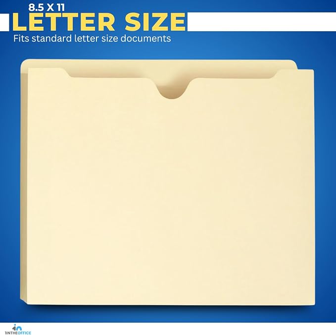 1InTheOffice File Jacket Folders, Letter Size, Reinforced Straight-Cut Tab - Image 3