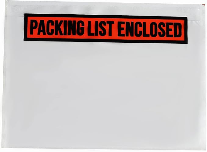 1000 PCS 7.5"x 5.5" Clear Self-Adhesive Packing List Envelopes by INSAFEPACK