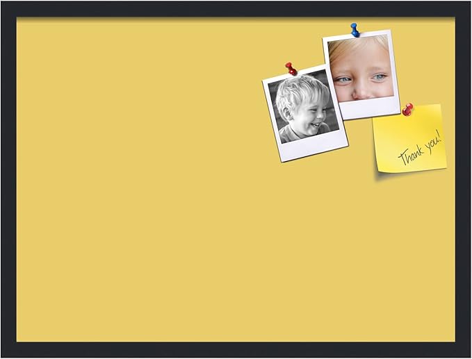 PinPix 27x20 Inch Cork Bulletin Board. This Decorative Framed Pin Board Comes with Honey Pastel Design and a Satin Black Frame. Ideal for Home Office Decor or Message Board (PinPix-1810)-DeskLoop Office