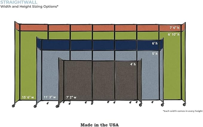 Versare Straightwall Sliding Portable Wall Partition | Freestanding Office - Image 2