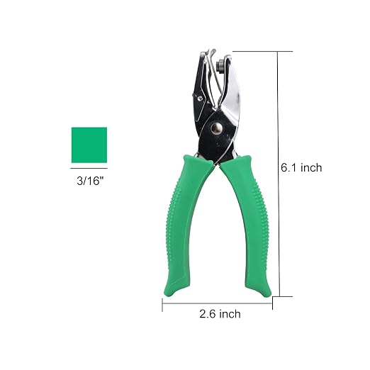 3/16 Inch Square Shape Hole Puncher, Handheld Single Hole Paper Punch, One Hole - Image 2
