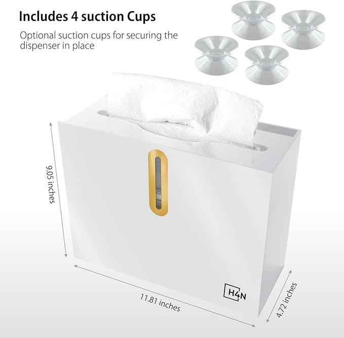 H4N Multifold Hand Paper Towel Dispenser Countertop, Compact Design, Single Sheet Dispensing for Home and Commercial Use, White-DeskLoop Office