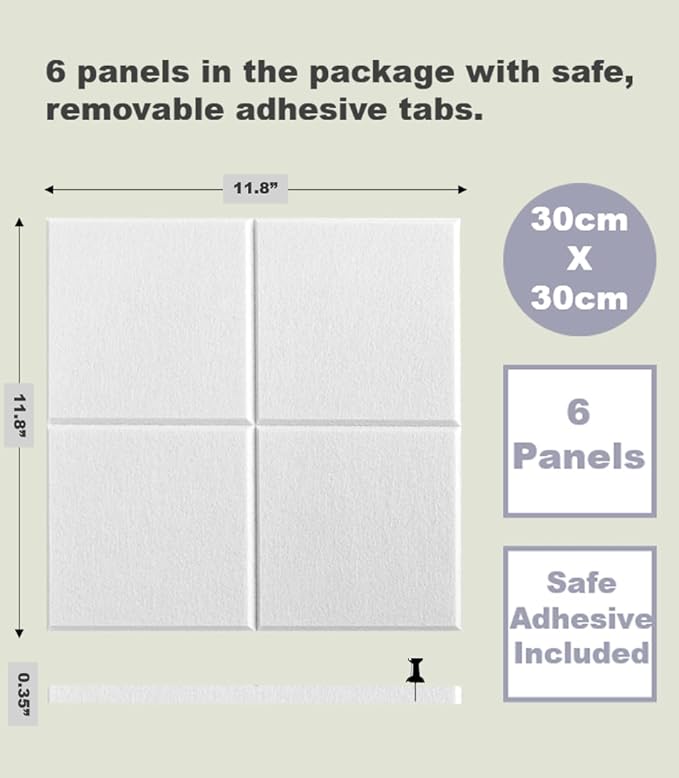 Cork Board 24 x36 Alternative - 6 Pack Felt Wall Tiles with Safe Removable Adhesive Tabs, Cork Boards for Walls Cork Board for Home Office Pin Board Tack Board - Warm White-DeskLoop Office