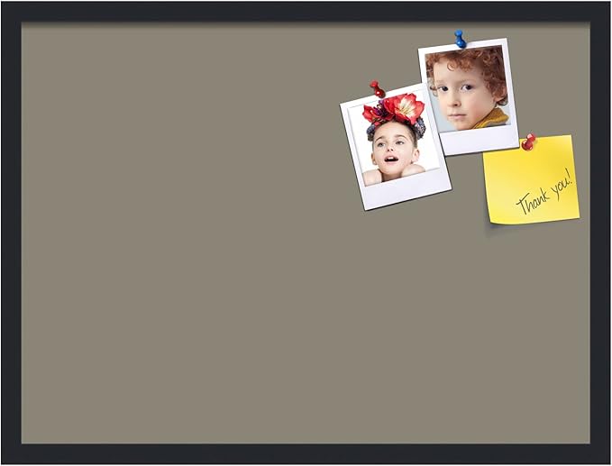 PinPix 27x20 Inch Cork Bulletin Board. This Decorative Framed Pin Board Comes with Pewter Design and a Satin Black Frame. Ideal for Home Office Decor or Message Board (PinPix-1812)-DeskLoop Office