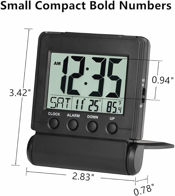 FAMICOZY Small Folding Digital Travel Alarm Clock - Image 3