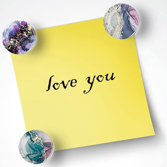 12Pcs Glass Strong Magnetic Refrigerator Magnet Fridge Sticker,Marble Crystal Fridge Magnets Decoration for Crafts,Fridge Magnets for Kitchen, Office Whiteboard, Cabinet and Dishwasher-DeskLoop Office