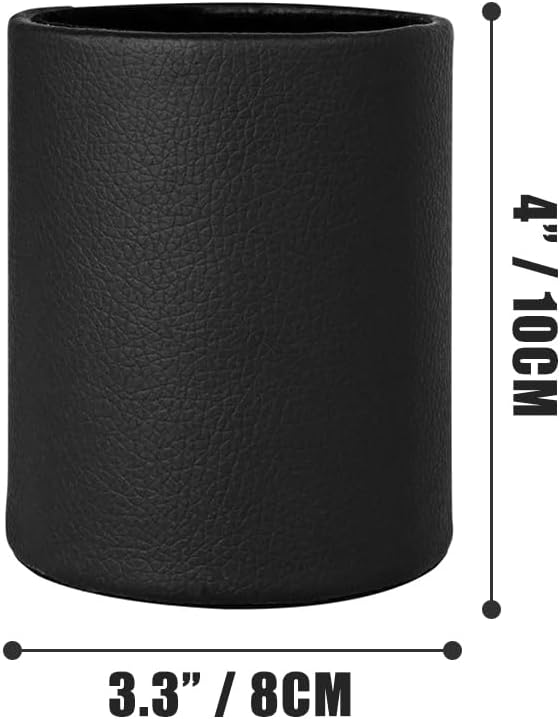 Pen Pencil Holder Cup Container PU Leather Desk Organizer Stand Decor Brush - Image 3