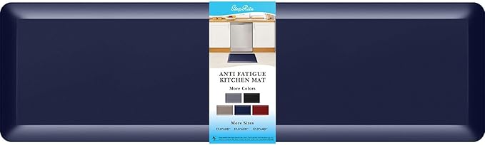 4/5 Inch Thick Kitchen Mat Anti Fatigue Mat Kitchen Rugs Kitchen Decor Non-Slip, Stain Resistant, Waterproof Kitchen Mats Desk Mat for Kitchen, Office, Workshop, Blue, 17'' x 60''-DeskLoop Office