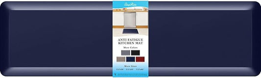 4/5 Inch Thick Kitchen Mat Anti Fatigue Mat Kitchen Rugs Kitchen Decor Non-Slip, Stain Resistant, Waterproof Kitchen Mats Desk Mat for Kitchen, Office, Workshop, Blue, 17'' x 60''-DeskLoop Office