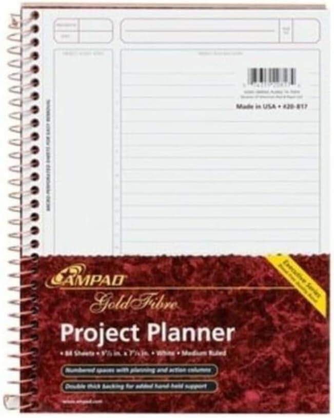 Ampad Gold Fibre Designer, Project Planner, Size 9-1/2 x 7-1/4, Asst Covers by TOPSProducts