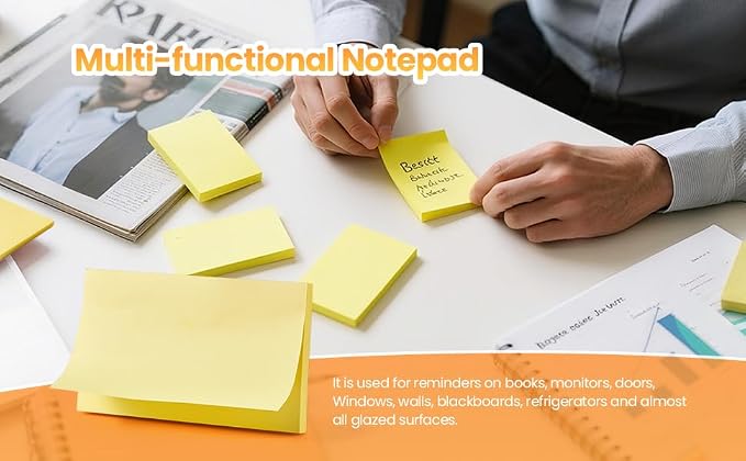1920 Sheets 3 in x 5 in Large Sticky Notes, 76 x 127 mm 6 Pads Assorted - Image 2