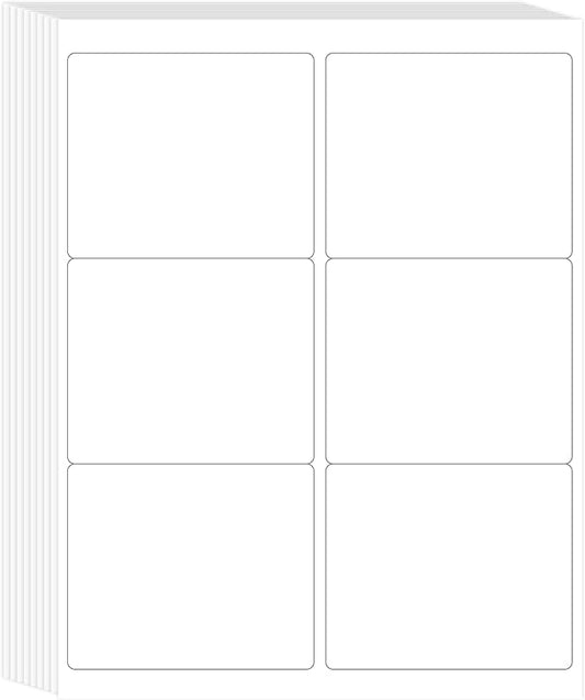 L LIKED 3-1/3" x 4" Shipping Labels 30 Sheets, Total 180 Printable White Sticker Labels, Laser/Inkjet Printing - Matte-DeskLoop Office