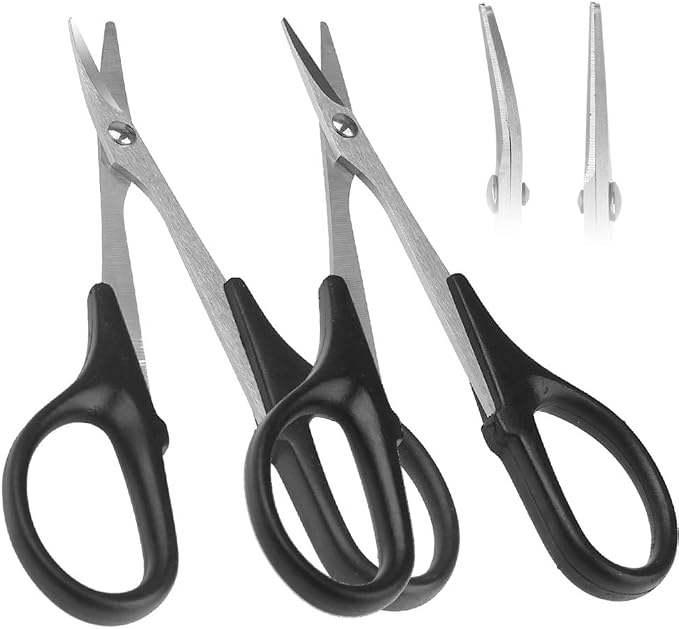 2-Pack HobbyPark RC Body Trimming Scissors Set, 1 Straight & 1 Curved Scissor - Image 2