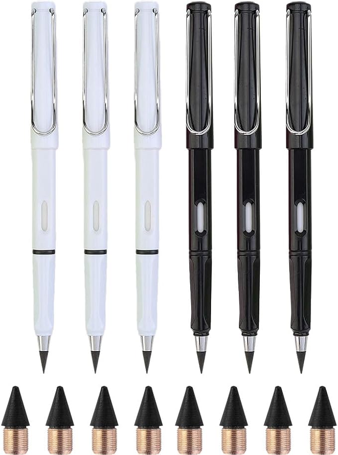 6 Sets Everlasting Pencil, Infinity Pen, NO-Sharpening Pencils by JGYXQYD