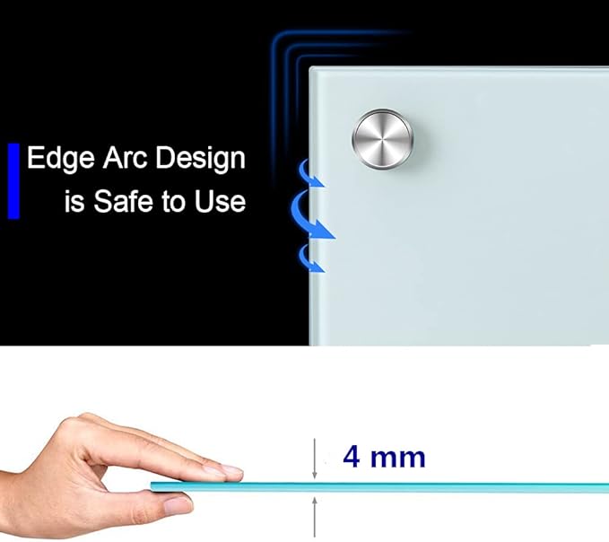 Glass Dry Erase Board - Magnetic Whiteboard with Frameless Mounting, Premium Tempered Glass Surface & Accessory Tray - Perfect for Office, Classroom, or Home (60" x 40")-DeskLoop Office