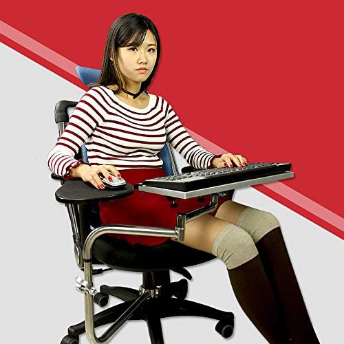 Computer Keyboard Stand Laptop Mouse Mount for Workstation Video Gaming, Installed to Chair or Any Round Bar with Maximum 1.96 inch Diagonal Thickness-DeskLoop Office