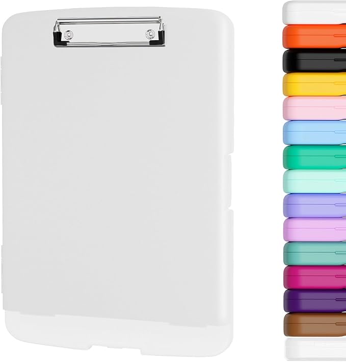 Piasoenc Clipboard with Storage, 8.5 x 11 Organization Box with Pen Holder and by Piasoenc