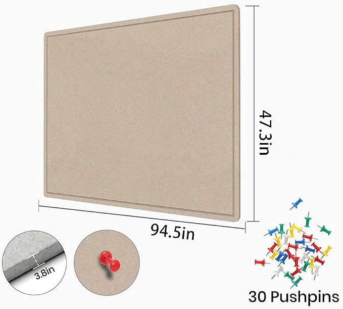 Extra Large Bulletin Board, 96 X 48 inches Cork Board - Image 4