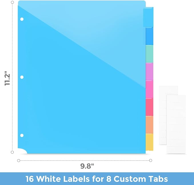 SKYDUE Binder Dividers with Tabs and Pockets, 8 Tab Dividers - Image 5