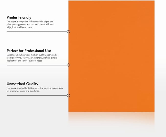 LUXPaper 8.5" x 11" Paper | Letter Size | Mandarin Orange | 80lb. Text | 250 Qty - Image 8