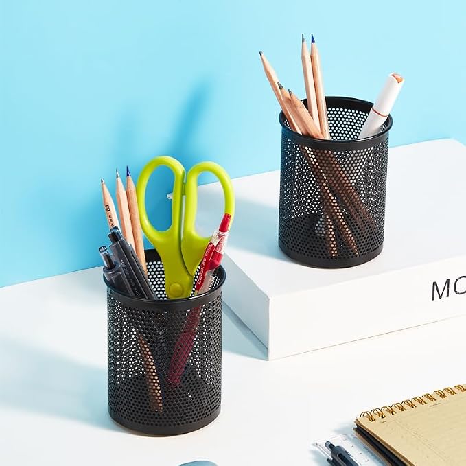 Comix Pen Holder Desk Organizer, Wire Mesh Pencil Cup - Image 9