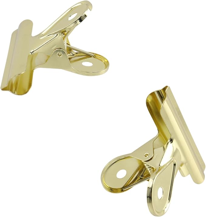 Xiaoyztan Mini Clips, 65mm Wide Gold Bulldog Clips Paper Clip Binder Bull Clip - Image 4