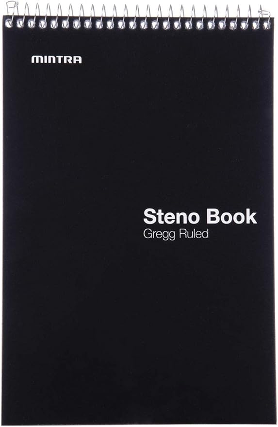 Mintra Office Steno Book - (Primary Colors, 4 Pads/Pack, Gregg Ruled) - 6inx9in, 70 Sheets, Notebook for writing notes in school, university, college, work, office-DeskLoop Office