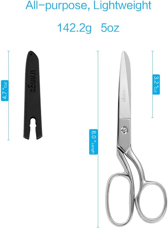 LIVINGO 8" Professional Heavy Duty Tailor Fabric Scissors, Dressmaker Sewing - Image 2