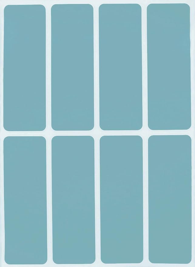 Royal Green 1x3 inch Labels Stickers Rectangular Light Blue Color Sticker by RoyalGreen