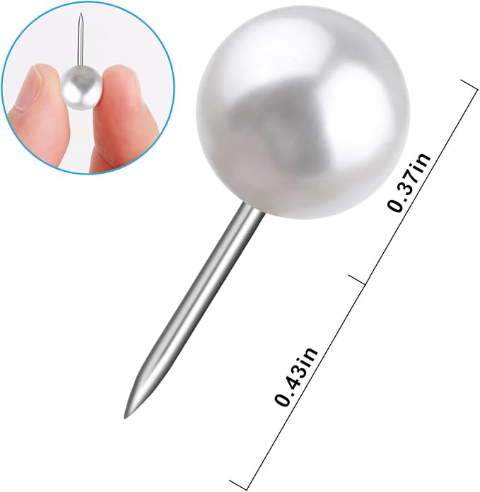 Push Pins 1/3 Inch Map Tacks 100-Count Large Size Pins Steel Point and Plastic - Image 3
