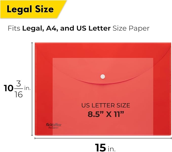FLEXOFFICE 12 Pack Red Plastic Envelopes - Image 2