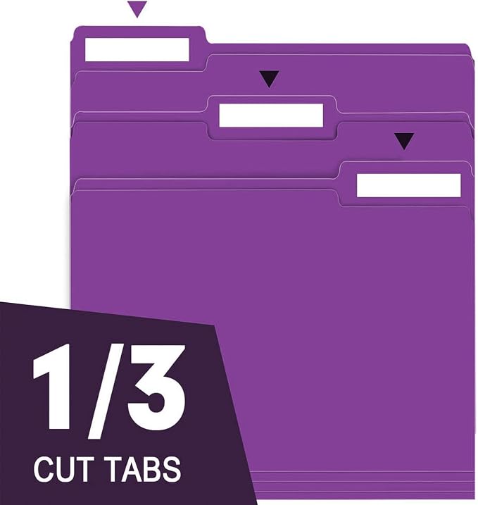File Folder, RAZCC 100 Pack 1/3 Cut Tab File Folders Letter Size, Folders - Image 3