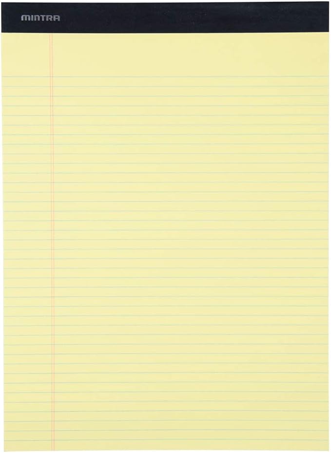 Mintra Office Legal Pads, ((Basic 6pk - (Pastel Version #2), 8.5in x 11in, Narrow Ruled))-DeskLoop Office