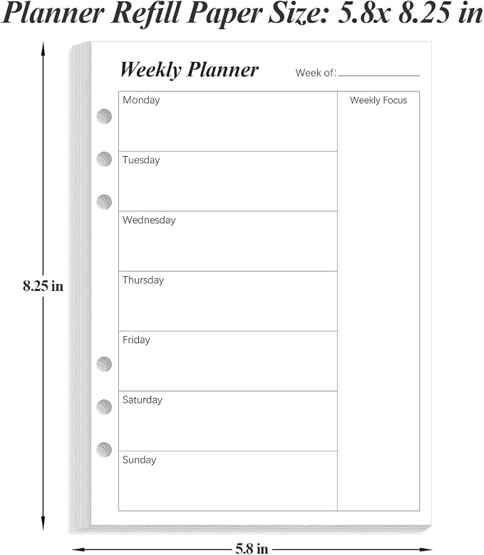 Weekly Planner Refills for A5 Binders - Image 4