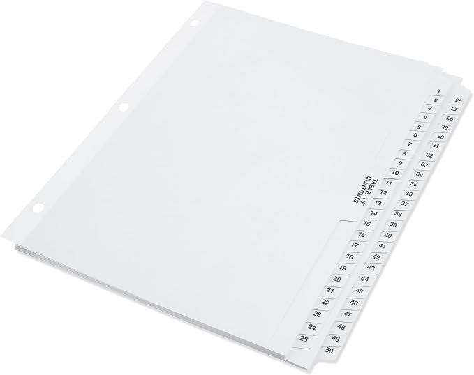 Blue Summit 1-50 Numbered Dividers - Image 4